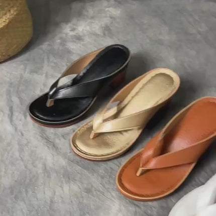Fashion Summer Flip-Flops Square-Heeled Sandals