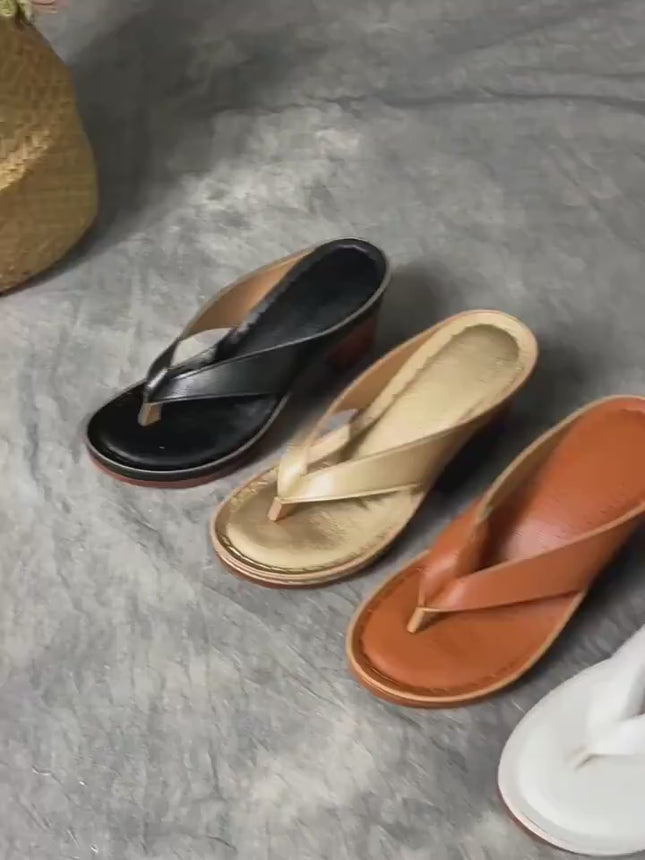 Fashion Summer Flip-Flops Square-Heeled Sandals