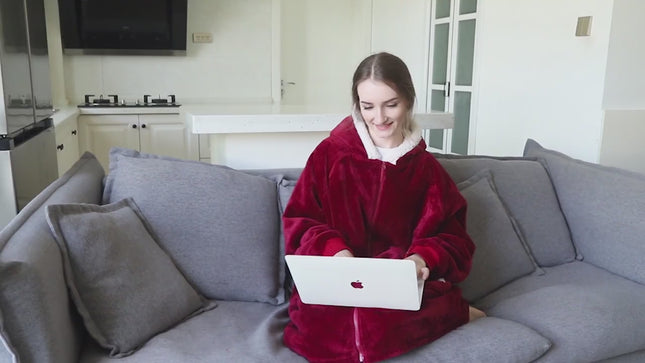 Oversized TV Hoodie Blanket Winter Warm Wearable Fleece