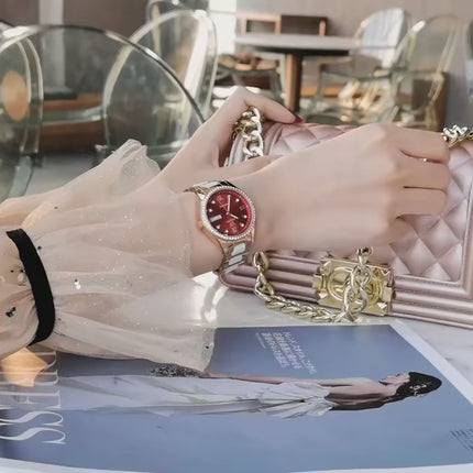 Elegant Waterproof Women Rose Gold Luxury Watch
