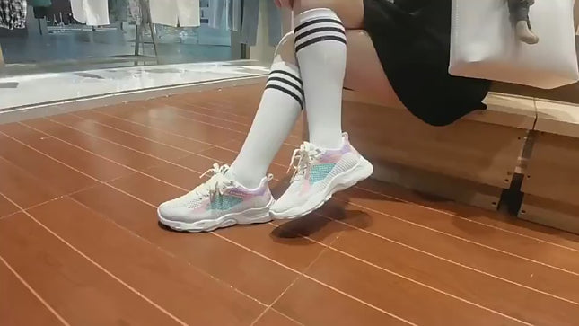 Casual Colorblock Lace-up Sneakers Women Versatile Shoes