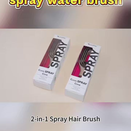 One-Click Spray Anti-Frizz Hair Brush with Boar Bristles