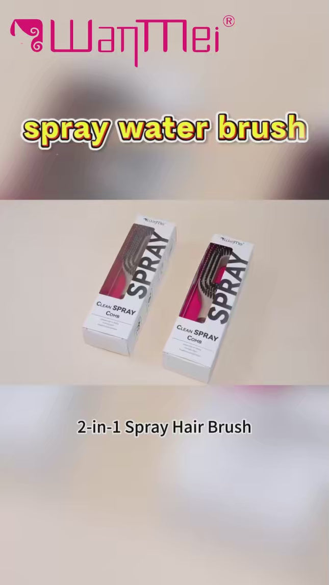 One-Click Spray Anti-Frizz Hair Brush with Boar Bristles