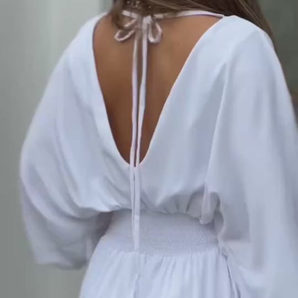 women-v-neck-short-sleeved-street-casual-jumpsuit