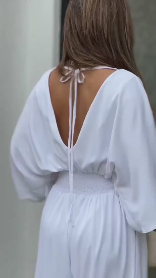 women-v-neck-short-sleeved-street-casual-jumpsuit