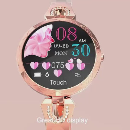 Womens Waterproof Fashion Smartwatch - Health Monitor Device
