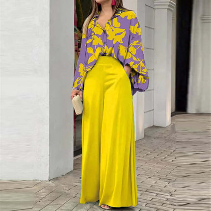 Printing Temperament Commute Set Women unique design L waist and hip measurement.