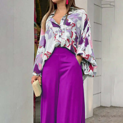 Printing Temperament Commute Set Women unique design size S bust and shoulder width.