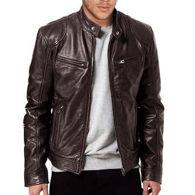 PU Leather Jacket Slim Leather Jacket Mens Business high quality PU material zoom