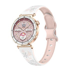 Gold Case Pink White Silicone Strap