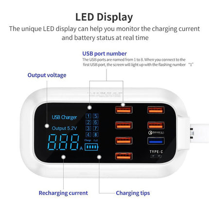 Quick Charge 3.0 Smart USB Charging Station accessory, fast usb charger hub, smart charging dock, quick charge 3.0 multi-port station, universal usb charging hub, desktop fast charger, smart gadget accessory, efficient charging solution