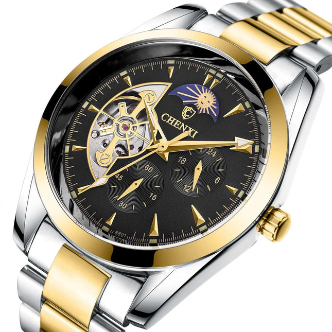 Luxury Business Mechanical Quartz Watch for Men side profile
