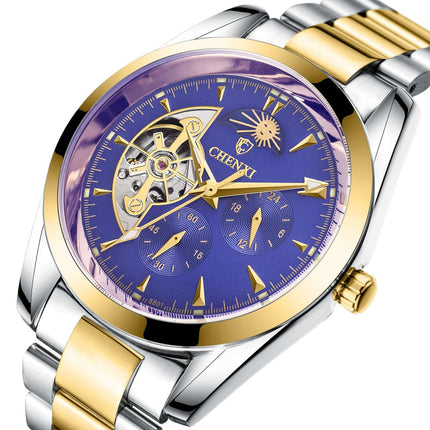 Luxury Business Mechanical Quartz Watch for Men close-up dial view