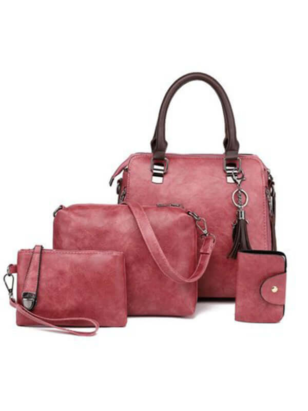 Retro Four Piece Womens Fashion Handbag Set full collection display