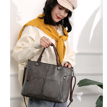 Retro Large Capacity Handbags Simple Womens Crossbody Shoulder Bags brown vintage aesthetic