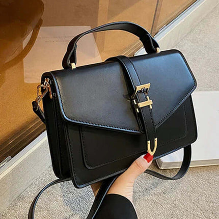 Retro Small Square Shoulder Crossbody Bag for Women PU leather texture