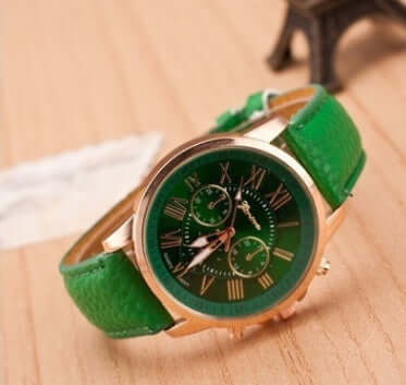 Roman Digital Silicone Belt Watch Luminous Casual round dial shape.