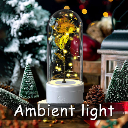 Romantic Rose LED Flower Lamp Bluetooth Speaker bedroom decor