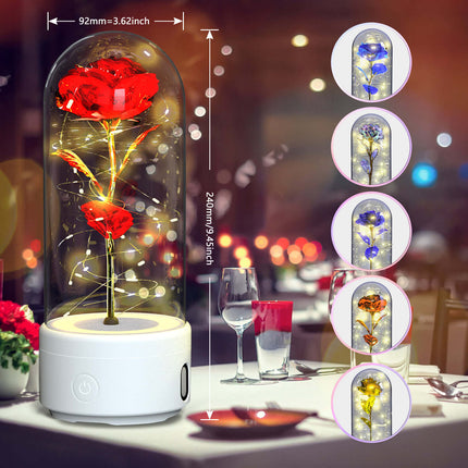 Romantic Rose LED Flower Lamp Bluetooth Speaker wedding table decor