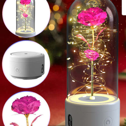Romantic Rose LED Flower Lamp Bluetooth Speaker soft LED illumination