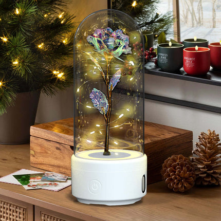 Romantic Rose LED Flower Lamp Bluetooth Speaker gift presentation