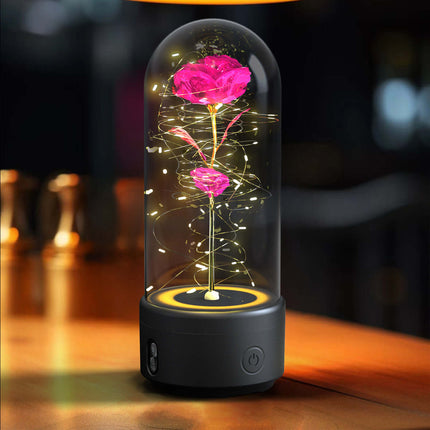 Romantic Rose LED Flower Lamp Bluetooth Speaker copper wire lighting