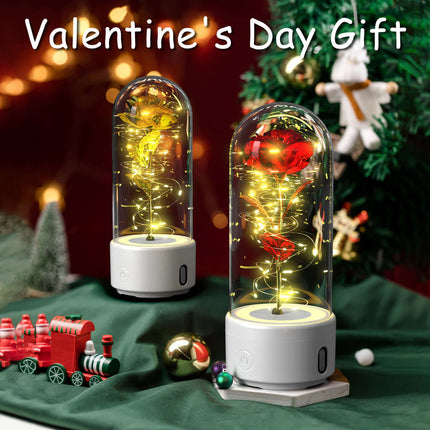 Romantic Rose LED Flower Lamp Bluetooth Speaker warm glow display