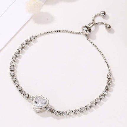 Rose Gold Heart Zircon Bracelet Simple Diamond Women Jewelry display