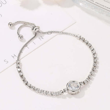 Rose Gold Heart Zircon Bracelet Simple Diamond Women Jewelry heart detail