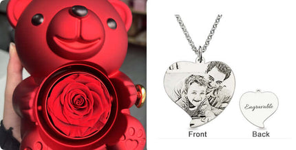 Rotating Bear Gift Box rose flower decoration.