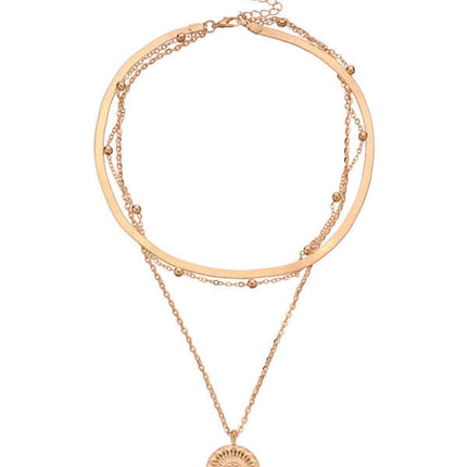 Round Tag Multi Layer Bead Necklace Women Simple Fashion necklace display