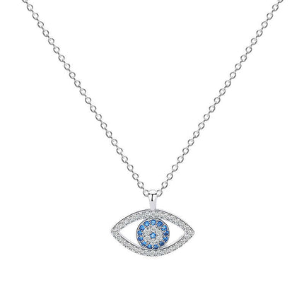 S925 Sterling Silver Demon Eye Necklace Pendant eye design detail