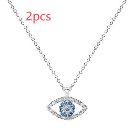 S925 Sterling Silver Demon Eye Necklace Pendant close up pendant