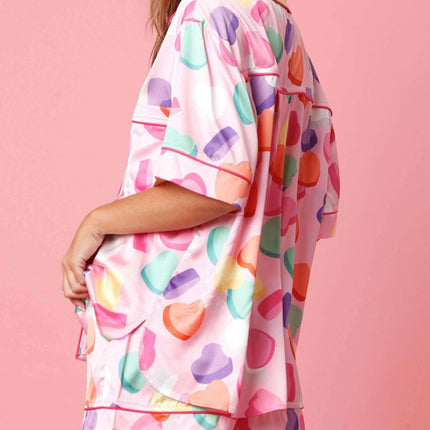 Satin Printed Two-piece Suit Pajamas For Women Set acetate fiber fabric.