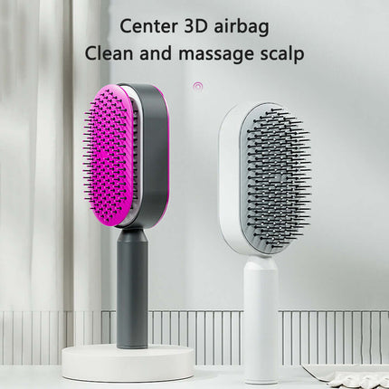 Self Cleaning Hair Brush One-key Airbag Massage Comb scalp massage function.