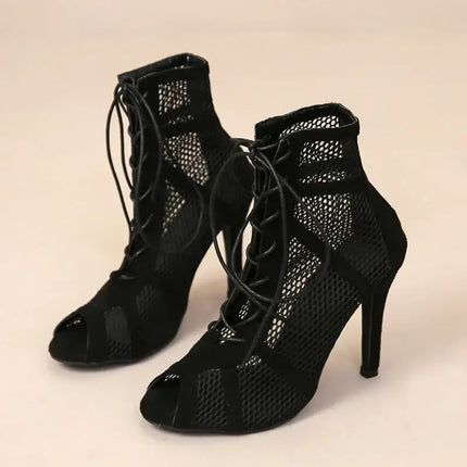 Mesh High Heel Sandals for Summer & Evening Wear top view of mesh design