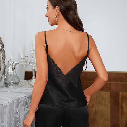 Lace Cami & Shorts Pajama Set for Sleep & Lounge clean minimalist product view