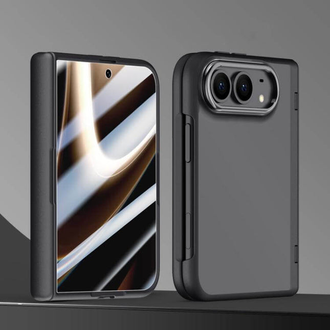 Shield Series HD Film Matte iPhone Duo Phone Case displayed from the front and back angles on a neutral background.