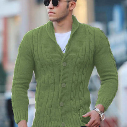 slim fit mens knitted cardigan coat solid color casual style outfit