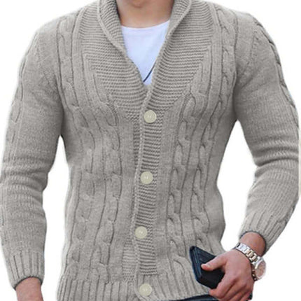 slim fit mens knitted cardigan coat solid color casual style details
