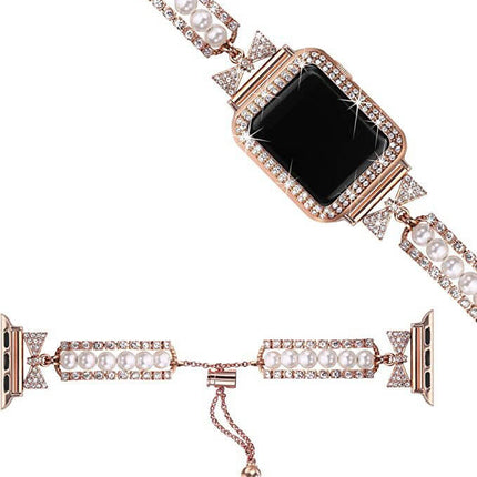 Smart Watch Pearl Bracelet Band – Elegant Replacement Strap for Women, smartwatch bracelet band, pearl watch strap, elegant smartwatch band, women smartwatch accessories, replacement watch strap, luxury pearl bracelet band, fashion smartwatch band