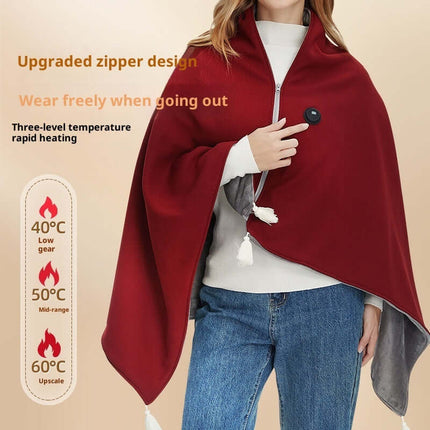 Soft Warm Wearable Blanket Shawl Fleece Wrap Relaxing Indoor Wear