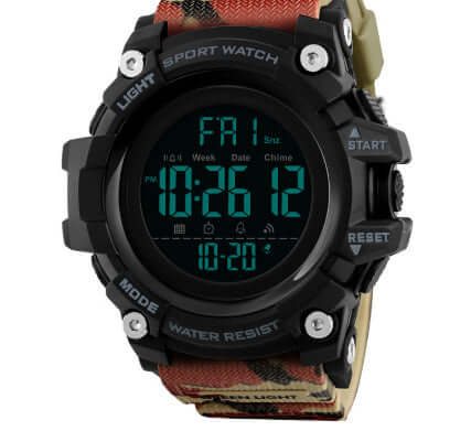Sport Camouflage Electronic Outdoor Wristwatch back view