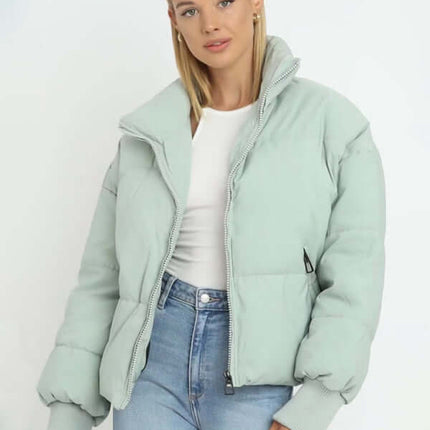 Stand Collar Sleeveless Puffer Vest Jacket for Women spring casual outfit styling