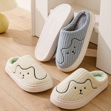 Striped Cat Slippers green bedroom slides.