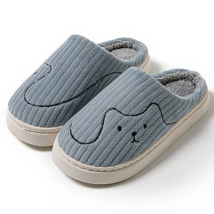 Striped Cat Slippers thickened winter wear.