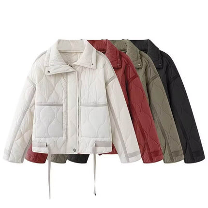 Stylish Jacket For Women Fallwinter black color front view street fashion