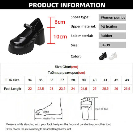 Super High Heels Mary Jane Chunky Platform Shoes Women cosplay style