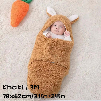 Super Soft Baby Sleeping Bag Fluffy Fleece Swaddle versatile one-person wearable sleep sack laying perfectly inside a baby crib.