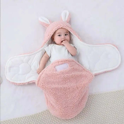 Super Soft Baby Sleeping Bag Fluffy Fleece Swaddle anti-escape deep leg pouch layout crafted for healthy hip positioning.